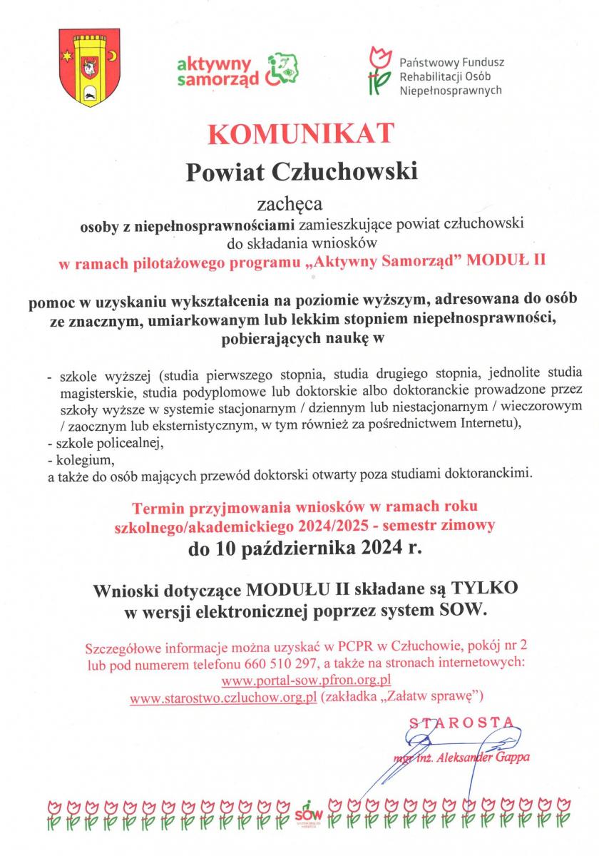 Pilotażowy program „Aktywny Samorząd” Moduł II – złóż wniosek